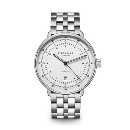 Zegarek Sternglas Hamburg Automatik silver 42mm