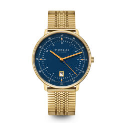 Zegarek Sternglas Hamburg darkblue gold, 42 mm