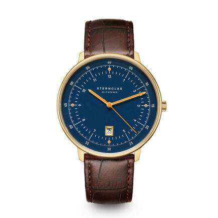 Zegarek Sternglas Hamburg darkblue gold, 42 mm