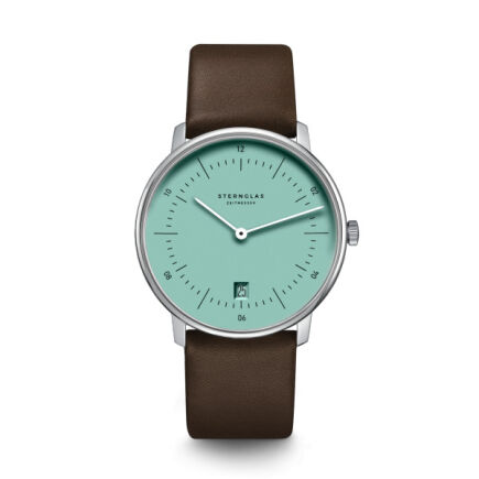 Zegarek Sternglas Naos turquoise silver, 38 mm WYP