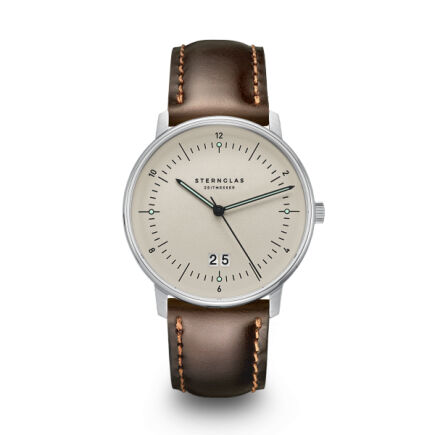 Zegarek Sternglas Naos Big Date alabaster, 38 mm