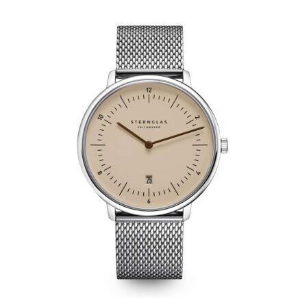 Zegarek Sternglas Naos XL sand brown, 42 mm