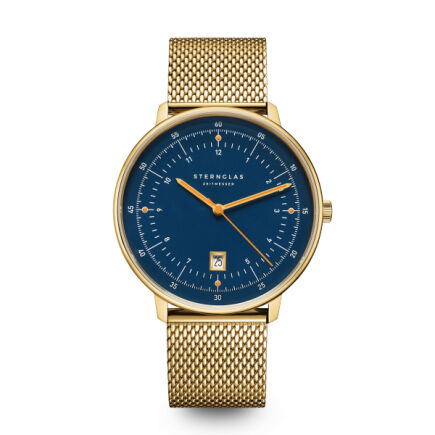 Zegarek Sternglas Hamburg darkblue gold, 42 mm