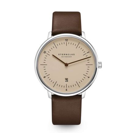 Zegarek Sternglas Naos XL sand brown, 42 mm